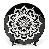Mandala Lotus Flower Bone China Decorative Plate Ceramic Dinner Plates Decorative Plate Crafts for Women Men