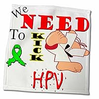 3dRose Blonde Designs Kick The Causes for Support - Kick HPV - Towels (twl-202691-3)