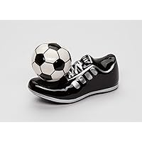 CG Magnetic Soccer Shoes with Ball Salt and Pepper Shakers, Black, 4 1/2