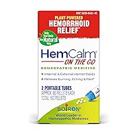 Boiron HemCalm On The Go for Hemorrhoid Relief of Pain, Itching, Swelling or Discomfort - 2 Count (160 Pellets)