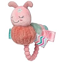 Soft Baby Rattle with Soothing Teether Ring and Sensory Tags, 6-Inches, Camilla Caterpillar