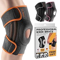 DR. BRACE ELITE Knee Brace with Side Stabilizers & Patella Gel Pads for Maximum Knee Pain Support and fast recovery for men and women-Please Check How To Size Video (Mars, Large)