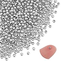 UNICRAFTALE About 3000pcs Tiny Round Spacer Beads 2mm in Diameter Stainless Steel Loose Beads Rondelle Beads Metal Spacer Bead Small Smooth Beads Finding for DIY Bracelet Necklace Jewelry Making