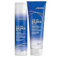 Color Balance Blue Shampoo and Conditioner | For Lightened Brown Hair | Eliminate Brassy Orange Tones | Boost Color Vibrancy & Shine | Protect Against Harmful UV Radiation | With Rosehip Oil