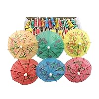 Cocktail Umbrella Parasol Picks 4 Inch Pack 144 Assorted Colors,Drink Umbrella Toothpicks for Drink&Food, Decorative toothpicks for Party,Hotel, Restaurant,Hawaiian Party,Labor Day