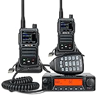 Retevis RA87 GMRS Mobile Radio with Integrated Control Mic (1 Pack) with RB17P Handheld GMRS Two Way Radio (2 Pack), GMRS Communication Kit, Long Range GMRS Transceiver for Hunting