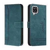 Flip Shockproof Case Compatible with Samsung Galaxy F22 Wallet Case,Shockproof TPU Protective Case,PU Leather Phone Case Magnetic Flip Folio Leather Case Card Holders (Color : Green)