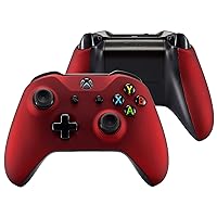 eXtremeRate Scarlet Red Soft Touch Faceplate Cover, Front Housing Shell,Soft Grip Back Panels for Xbox One X S Controller
