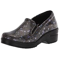 Easy Street womens Leeza Clog, Grey/Blue Floral Patent, 10 X-Wide US
