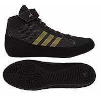 adidas Men's HVC Wrestling Shoes, Black/Charcoal/Metallic Gold, 16