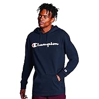 Champion, Midweight, Soft and Comfortable T-Shirt Hoodie for Men, Navy Script, Large