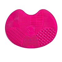 Makeup Brush Cleaner Mat – Sigma Spa Express Silicone Makeup Brush Cleaning Mat with Suction Cups for Cleaning Makeup Brushes, Compact Design Fit for Any Travel Makeup Kit (Pink)