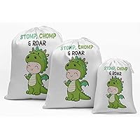 Darling Souvenir White Text & Dinosaur Costume Birthday Party Supplies Gift Pouches Favor Candy Bags 15 Pieces