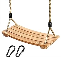 PELLOR Beech Wood Tree Swing Seat Hanging Swing Seat for Adult Kids Children Swing Chair Indoor and Outdoor Garden Play