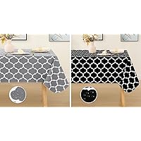 smiry Waterproof Vinyl Tablecloth, Non Slip Flannel Backing Rectangle Table Cover, Spill-Proof Wipeable Table Top Cloth for Holiday and Outdoors Picnic (52