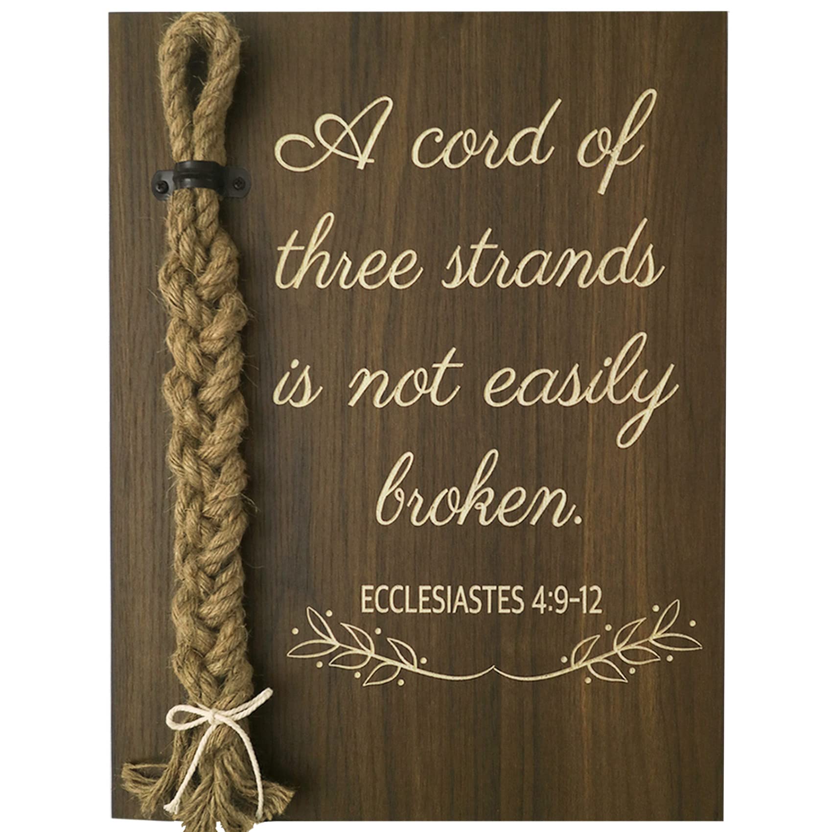 A Cord of Three Strands Wedding Sign, Bible Cross Wedding Unity Sign, Tie The Knot Ceremony - Strand of Three Cords Sign Ecclesiastes 4:9-12