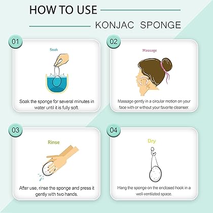 pureSOL Konjac Sponge - Activated Charcoal - Facial Sponge, 100% Natural Sponge, Eco-Friendly - Great for Acne, Exfoliating