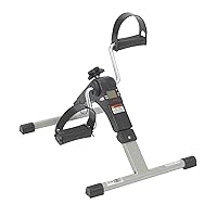 Drive Medical RTL10273 Deluxe Folding Pedal Exerciser with Electronic Display for Legs and Arms, Under Desk Bike Pedal Exerciser, Fully Assembled, No Tools Required, Black