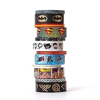 Paper House Productions DC Comics Justice League Foil Accent 12 Piece Washi Tape Pack with 6 15mm Rolls and 6 5mm Rolls