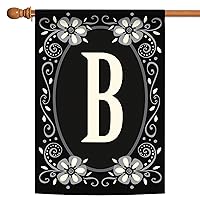 109923 Classic Monogram-B Flower Flag 28x40 Inch Double Sided Flower Garden Flag for Outdoor House Personalized Flag Yard Decoration