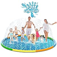 EPN Splash Pad, 13 Ft Size Extra Large Sprinkler Play Mat for Dogs & Kids, Thicker Pool Summer Outdoor Water Toys Fountain Pad for 3+ Children & Pets