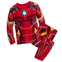 Marvel Iron Man Costume PJ Pals Pajamas Set for Boys, Red, 3
