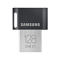 SAMSUNG FIT Plus 3.1 USB Flash Drive, 128GB, 400MB/s, Plug In and Stay, Storage Expansion for Laptop, Tablet, Smart TV, Car Audio System, Gaming Console, MUF-128AB/AM,Gunmetal Gray