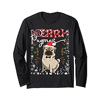 Merry Pugmas Funny Dog Lover Santa Pug Family Christmas Long Sleeve T-Shirt