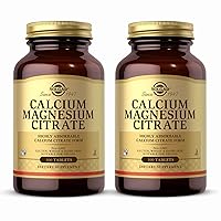 Solgar Calcium Magnesium Citrate - 100 Tablets, Pack of 2 - Non-GMO, Vegan, Gluten Free, Kosher - 40 Total Servings