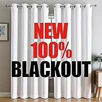 G2000 100% Blackout Curtains for Bedroom Living Room 84 Inches Long White Room Darkening Window Grommet Thermal Lined Insulated Light Blocking Noise Reducing 2 Panels Set