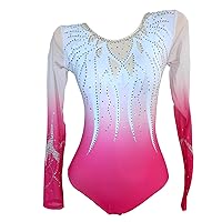 Rose Sparkly Gymnastics Leotards for Girls Performance Wear for Gymnastics Practice and Competitions