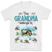 This Grandma Belongs to Shirt, Personalized Grandma Turtle Shirt, Custom Grandma Shirt with Turtle Grandkids, Gift for Mom Grandma Nana Mimi