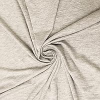 Stylish Fabric Solid Color Heavy Rayon Spandex Jersey Knit Fabric/ 4-Way Stretch-(180GSM)/ DIY Projects, Heather Gray Light 1 Yard