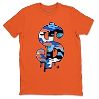 Dollar Camo 700 Bright Blue Orange Design Printed Sneaker Matching Shirt