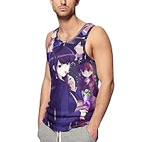 Komi Can't Communicate Collage Tank Top Mens 3D Printing Summer Sleeveless Tee Casual Running Workout Sport Vest