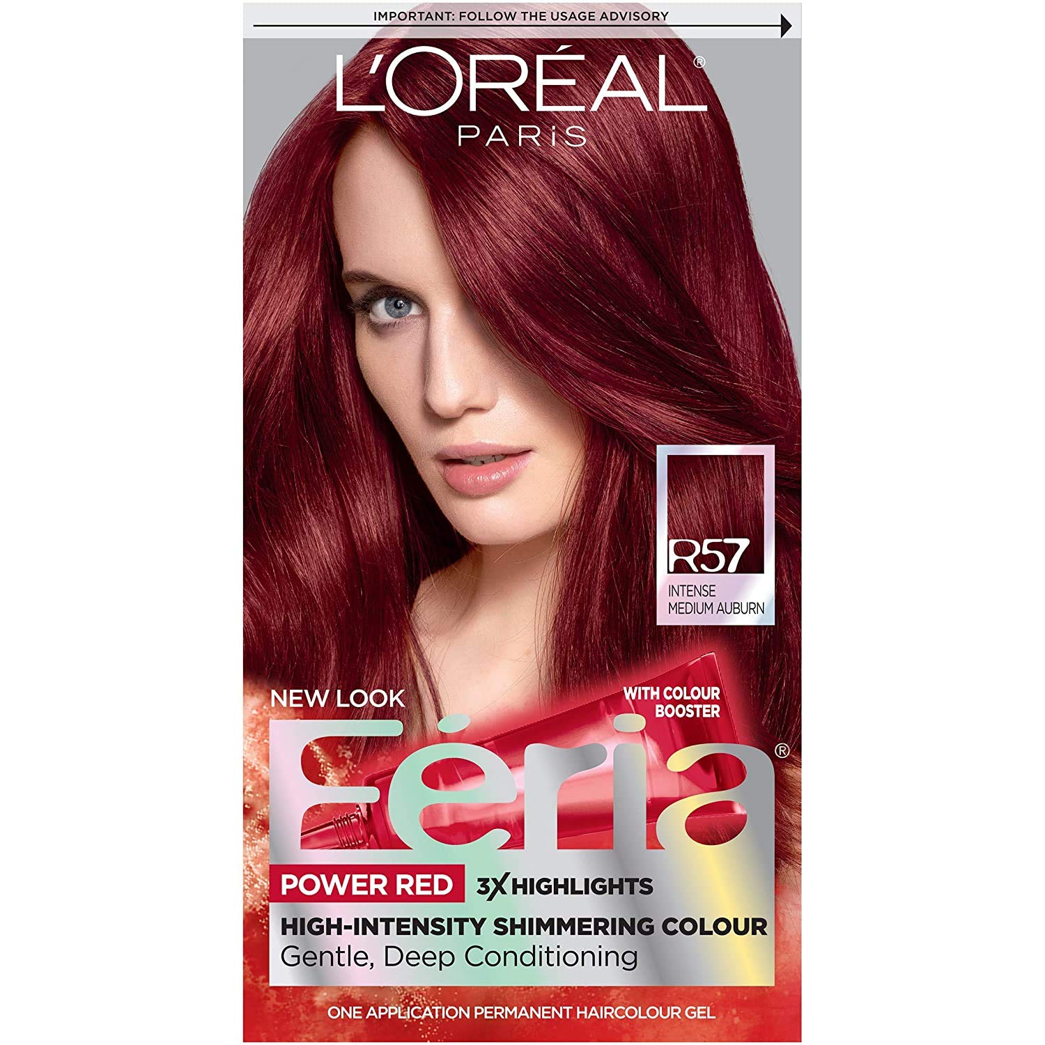 Mua L'Oreal Paris Feria Multi-Faceted Shimmering Permanent Hair Color, R57  Cherry Crush (Intense Medium Auburn), Pack of 1, Hair Dye trên Amazon Mỹ  chính hãng 2023 | Giaonhan247