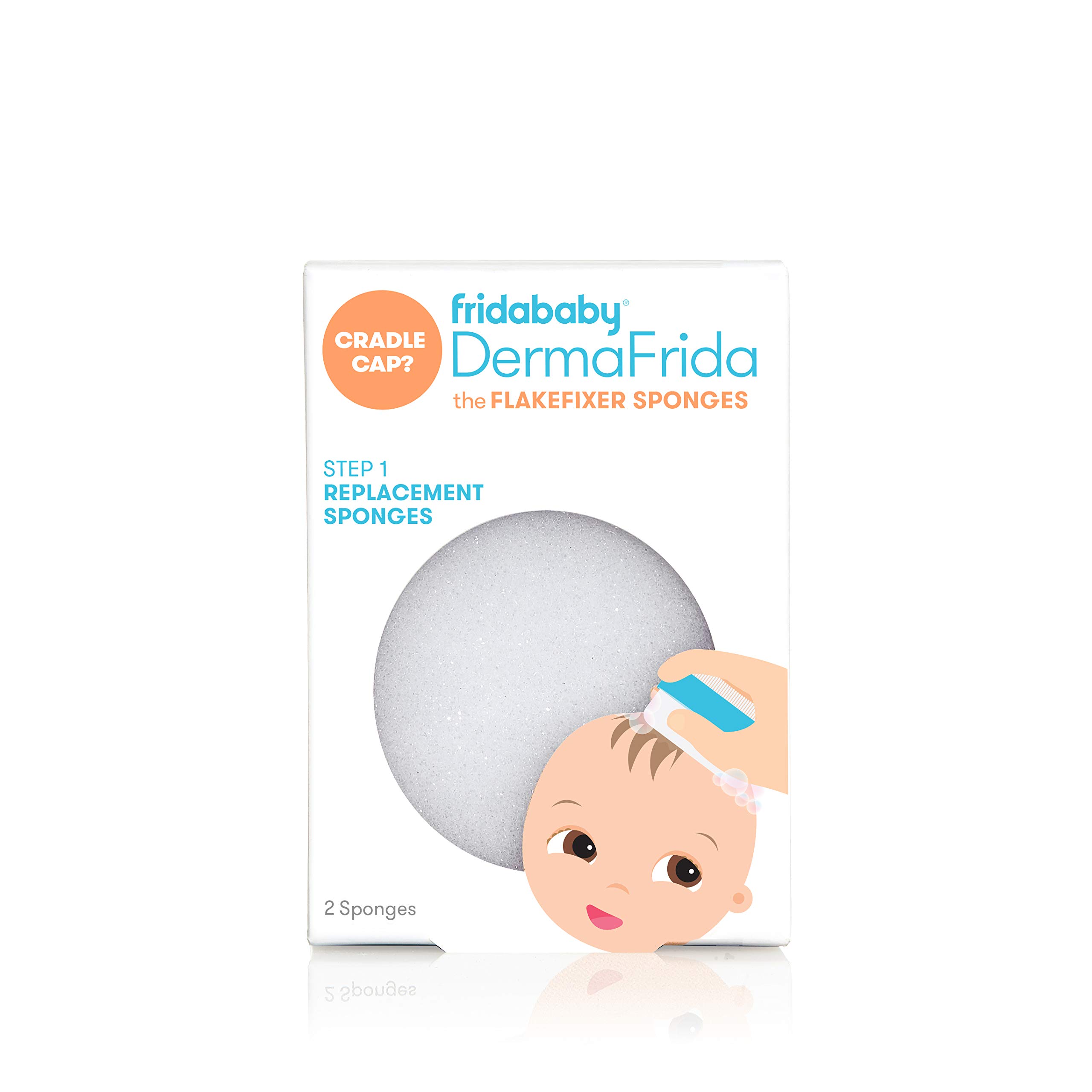Frida Baby Replacement Sponges for The 3-Step Cradle Cap System by Dermafrida The Flakefixer 2 Pack of Soft Sponges Work with The Flakefixer System(Sold Separately)