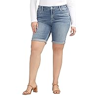 Silver Jeans Co. Women's Plus Size Elyse Mid Rise Comfort Fit Bermuda Short