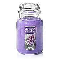 Yankee Candle Lilac Blossoms Scented, 22oz Single Wick Candle, Over 110 Hours of Burn Time, Perfect for Gifting, Gatherings and Seasonal Decorations, Classic Large Jar, Violet