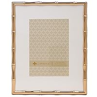 Bamboo Design Metal Frame, 8x10, Matted 5x7, Gold