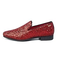 ALLY UNION MAKE FORCE Mens Glitter Loafers Dress Slip on Party Wedding Penny Smoking Sparkly Shoes