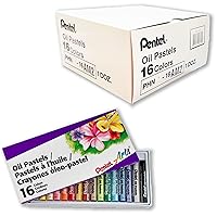 Pentel Arts Oil Pastels, Set of 16 Colors, 1 Dozen (12 Packs), Bulk Pack (PHN-16AM)