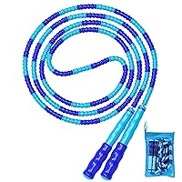 Leeboom Jump Rope, Adjustable Length Tangle-Free Segmented Soft Beaded Skipping Rope, Fitness Jump Rope for Kids, Man, and Women Weight Loss 9.2 Feet