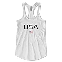 Hat and Beyond Womens Patriotic USA Flag Graphic Racerback Tank Top Sleeveless Tee Shirts