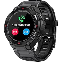 Military Smart Watch for Men Outdoor Waterproof Tactical Smartwatch Bluetooth Dail Calls Speaker 1.28'' HD Touch Screen Fitness Tracker Watch Compatible with iPhone Samsung