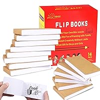 BELLE VOUS Blank Kraft Flip Book (6 Pack) - 11.5 x 6.5cm/4.53 x 2.56 Inches  - 180 Pages (90 Sheets) No Bleed Sketchpad Paper - Small Cartoon Animation