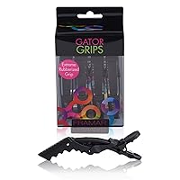 Gator Grips Black Styling Hair Clips - Set of 4 Professional Hair Clips with Hair Styling and Sectioning - Wide Teeth & Durable for Hair Salon