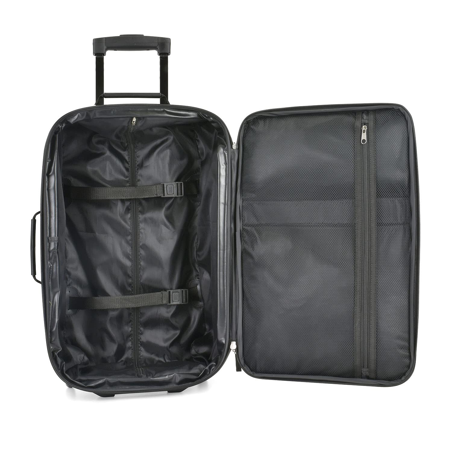 U.S. Traveler Rio Rugged Fabric Expandable Carry-on Luggage Set, Black, 2 Wheel, Set of 2