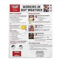 Construction Occupational Safety And Heat Stroke Prevention First Aid Knowledge Prevention of Heat-related Diseases H Poster (1) Canvas Poster Wall Art Decor Print Picture Paintings for Living Room Be