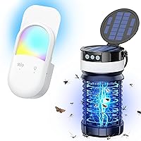Solar Bug Zapper Outdoor Waterproof Fly Traps for Indoors Mosquito Zapper gnat Killer and Indoor Flying Insect Trap Plug-in Mosquito Killer,Flies,Gnats,Catcher Fly Tapper Light